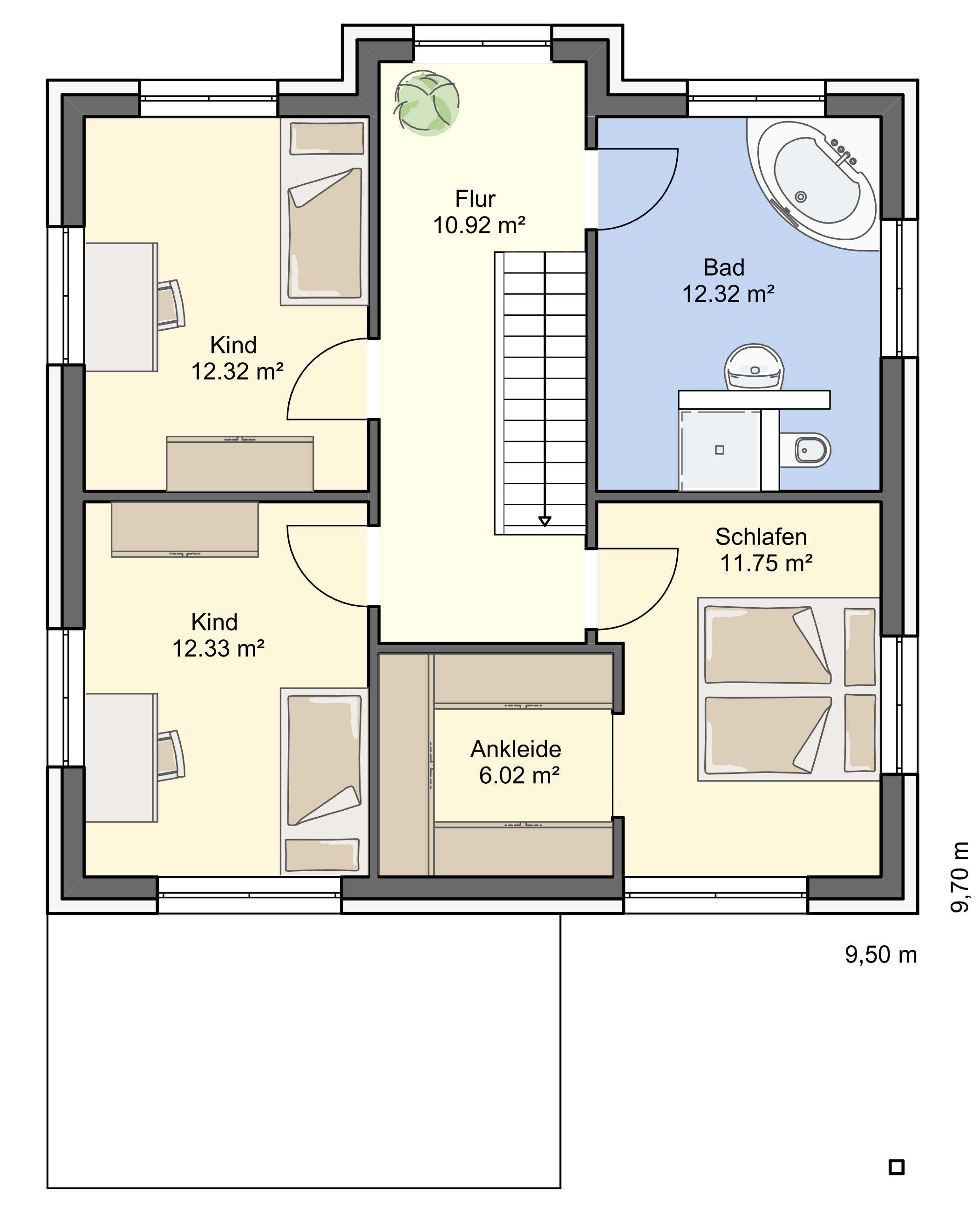 Grundriss Obergeschoss